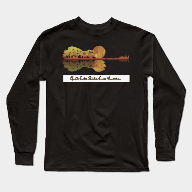 Guitar Lake Shadow Love Guitar Musician Long Sleeve T-Shirt by masterpiecesai